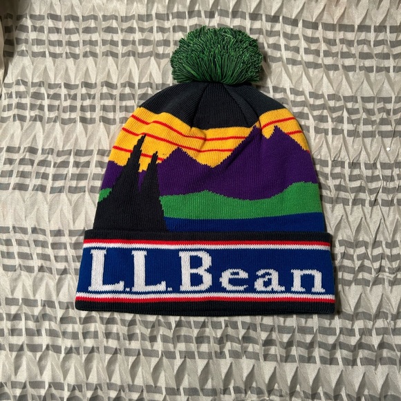 L. L. Bean Katahdin Pom Graphic Hat Crisp Lapis/White NWT - Picture 2 of 2